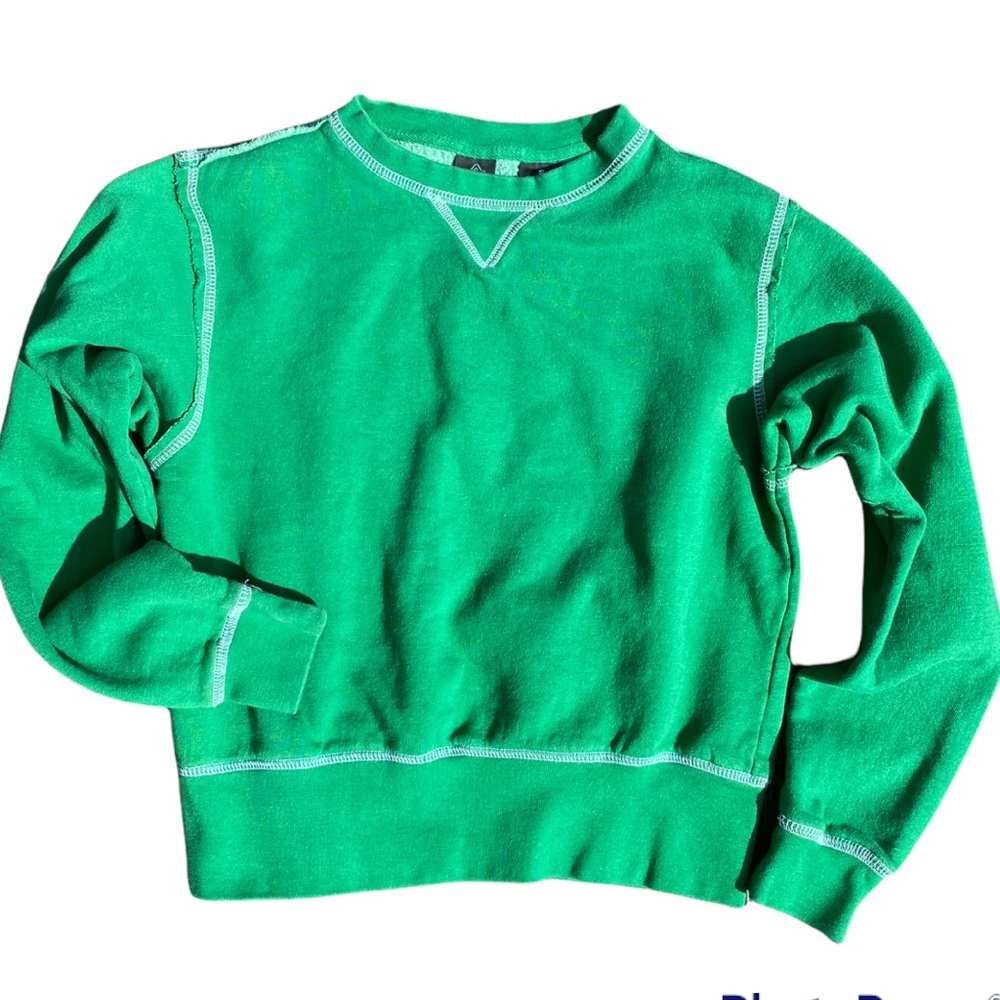 BOHO CHIC VINTAGE CROPPED SWEATSHIRT REVERSE STYLE STITCHING SUPER COZY - Picture 9 of 9